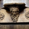 Norwich Cathedral misericord - King's Head. Norwich, Norfolk.