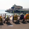 Bournemouth, Dorset. Relaxing....the show on the pier is 'No sex, please, we're British'(!)  - 