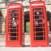 Red phone boothes in Chester