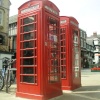 Red phone boothes in Chester