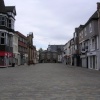Pontefract Market Place, looking towards Pontefract Town Hall, Pontefract, West Yorkshire.
