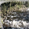 Derbyshire; New Mills; The millenium walkway and the river goyt.