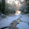 Snowy bridle way at Hannington, Northamptonshire.