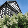 The back of the hall, overlooking the rose garden, Liverpool, Merseyside.