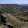 Peak District National Park, Derbyshire: Edale and the Kinder Plateau.