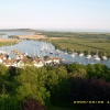 Looking towards Hengistbury Head, Christchurch, Dorset from the tower of The Priory Church.