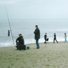 Fishing on Skegness beach. - -