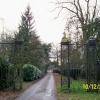 View of the gate from inside of Fawley Court grounds