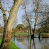 Oxford - Magdalen Tower and River Cherwell from Christchurch Meadow.