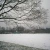 Snowy football Pitch, Clissold Park, Stoke Newington, Greater London, 24.1.2007.
