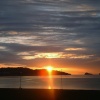 Sunrise over Torquay from Cambria Hotel, Paignton Seafront, Devon.