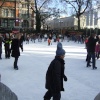 A Christmas skating session in the gardens of the Natural History Museum, London.