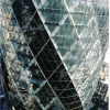 The impressive Gherkin taken from St Helens tower level 16 in London.