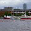 Boat At Salford Quays, Salford, Greater Manchester.