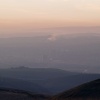February sunset over Rochdale from Saddleworth Moor, greater Manchester.