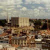 The rooftops of Norwich, Norfolk, showing the Castle and Cathedral.