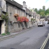 The main street in the village of Castle Combe in the county of Wiltshire.
