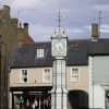 Downham Market, Norfolk. The attractive victorian clock (c.1878) that overlooks the market place