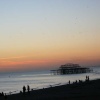 Brighton beach on a winter sunset