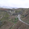 A view of the ruins of Tintagel Castle in Cornwall.