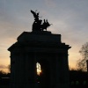 London Wellington Arch Hyde Park Corner at sunrise.