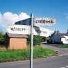 Direction sign at Tillington crossroads on the former Turnpike Road from Hereford to Weobley.