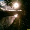 Chesterfield Canal at sunset looking west towards the Viaduct in Manton, Worksop, Notts