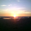 Sunset on crosby beach, Merseyside