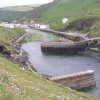 Boscastle Harbour, Cornwall, looking inland.