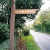 Churchgoers this way: fingerpost on the main road at Letton, Herefordshire
