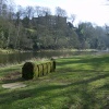 Wetheral, Cumbria. The walk along the riverbank. Corby Castle in background