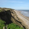 Clifftop view looking towards Cromer from Overstrand, Norfolk