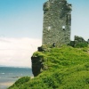 A castle ruin on the  east coast of Ayrshire, Scotland