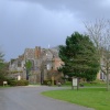 Littlecote house near Froxfield, Wiltshire. - giving a side view of the old historic manor house.