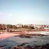 A view of the beach and gardens at Torquay, taken in 1984.