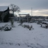 Winter snow in our garden in Thelbridge Cross, DEVON, England, Febuary 2007