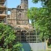 Kirkstall Abbey during restoration work 2005. Leeds, West Yorkshire.