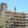 Kirkstall Abbey during restoration work 2005. Leeds, West Yorkshire.