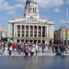 Slab square in Nottingham, new water fountain
