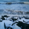 The beach in the snow at Seaton Carew - Hartlepool