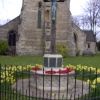 War memorial in the church grounds in Shireoaks in Nottinghamshire.