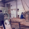 Hebden Bridge, Yorkshire. Clog-making workshop. April 1985.