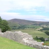 View of Mam Tor from Peveril Castle, Castleton, Derbyshire. - July 06.