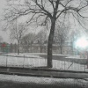 Winter snow on the park, Glebe Rd, Middlesbrough, North Yorkshire.