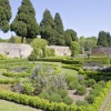 Walled flower garden at Newstead Abbey in Nottinghamshire.