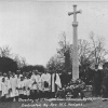 Great Thurlow, Suffolk. The blessing/unveiling of the war memorial situated at the crossroads.