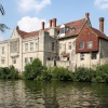 Archbishop's Palace stands on the bank of the river Medway ib Maidstone, Kent