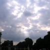 Sunlight breaking trough the clouds at Buckingham Palace. May 24, 2007