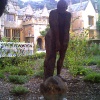 Sculpture in the woods at Dillington House, Ilminster, Somerset
