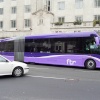 Bendy Bus passing Queens Hotel. Leeds
